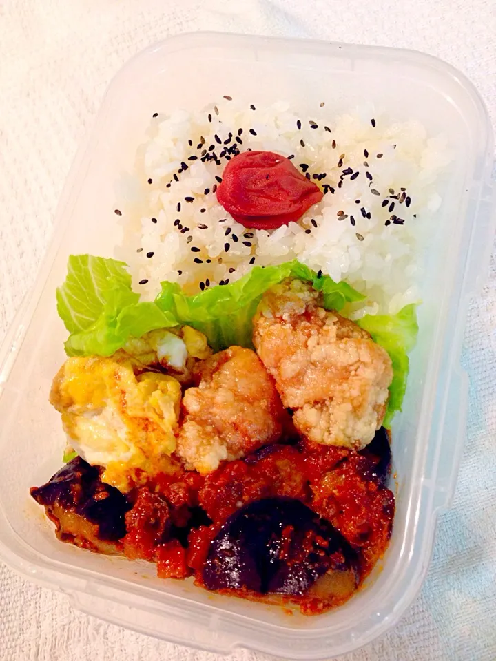 唐揚げとなすミートのお弁当|Annaさん