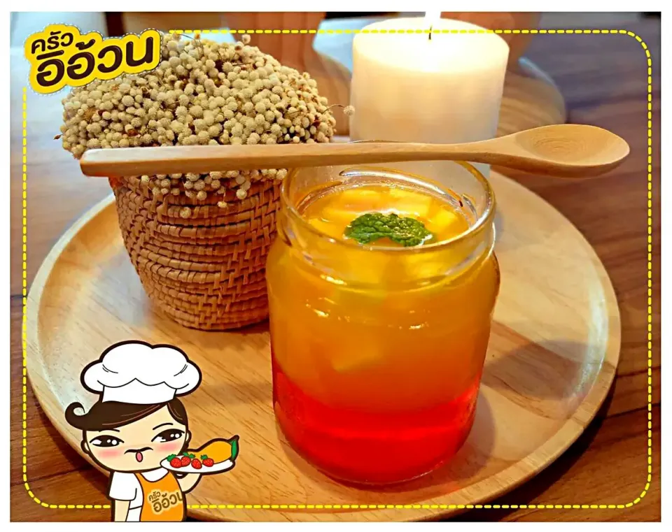 Mango jelly on strawberry jelly|ครัวอิอ้วน... Chubby Cookさん