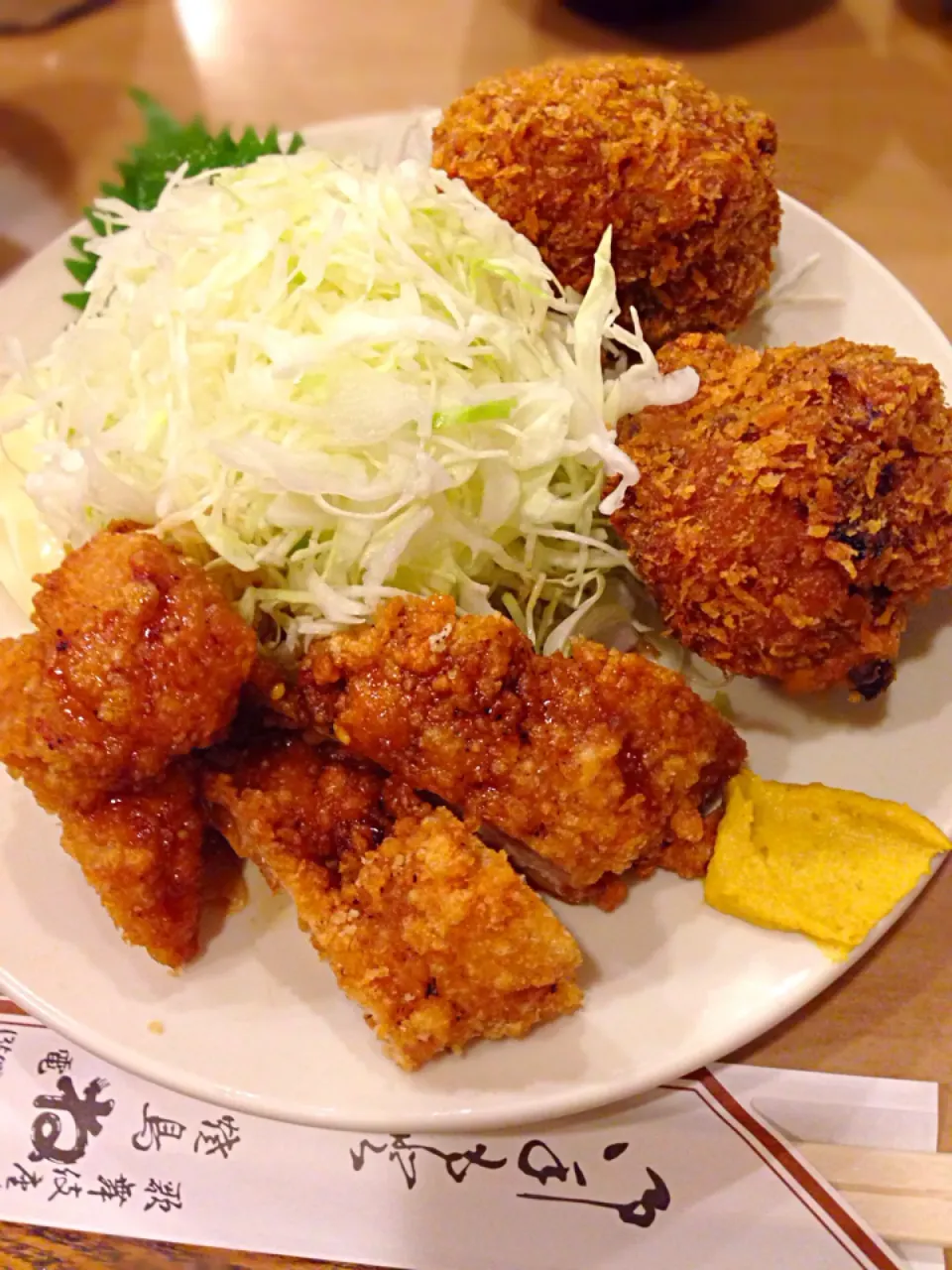 ミックス定食（ばくだんとねのひ揚げ）|流線形さん