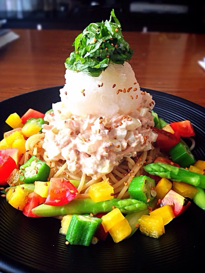 ⭐️おかなさんの料理 ツナ＆大根おろしのあっさりパスタ 柚子胡椒風味(*☻-☻*)|よっちぃさん