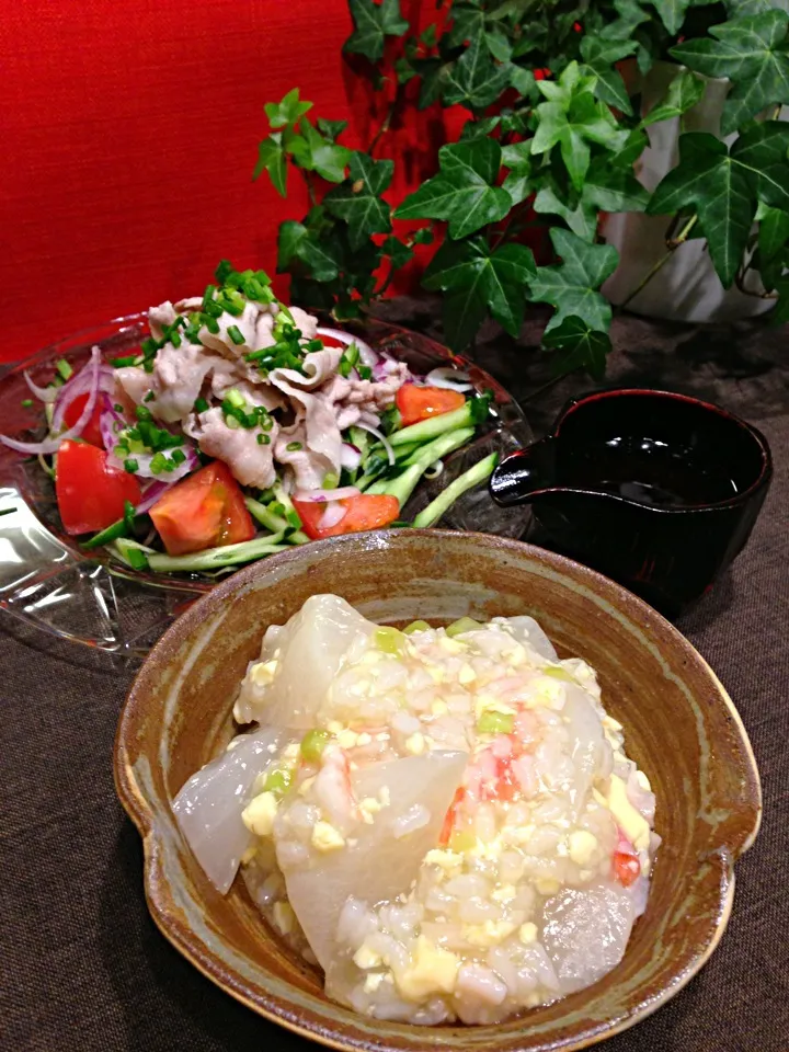 Tomokoさんの玉子豆腐とカニカマ使って簡単うまうまあんかけ大根💦|みなさん