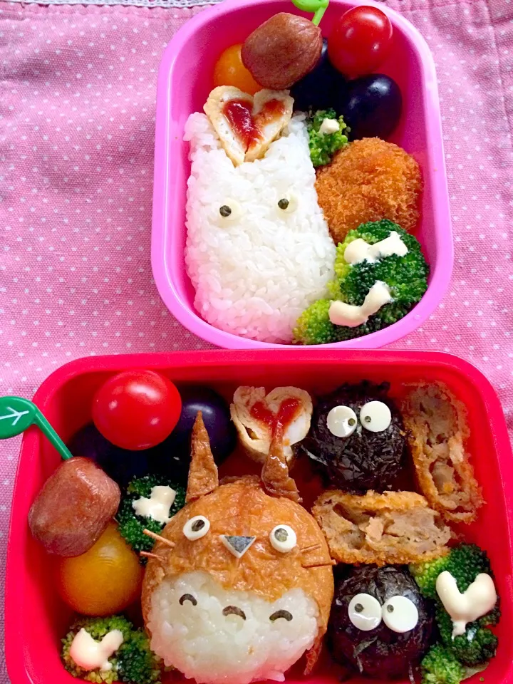 hirorin0120's My Neighbor Totoro🌳 Lunch box☆My Neighbor Totoro,Little totoro&&soot sprite☆ひろみさんの稲荷ﾄﾄﾛ&まっくろくろすけ(S)ﾁﾋﾞﾄﾄﾛ(D)|🌈Ami🍻さん