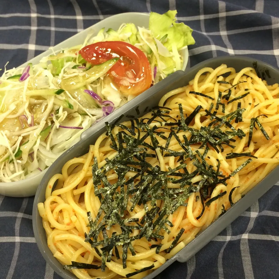 弁当（明太子パスタ、サラダ）|SasaMasa213さん