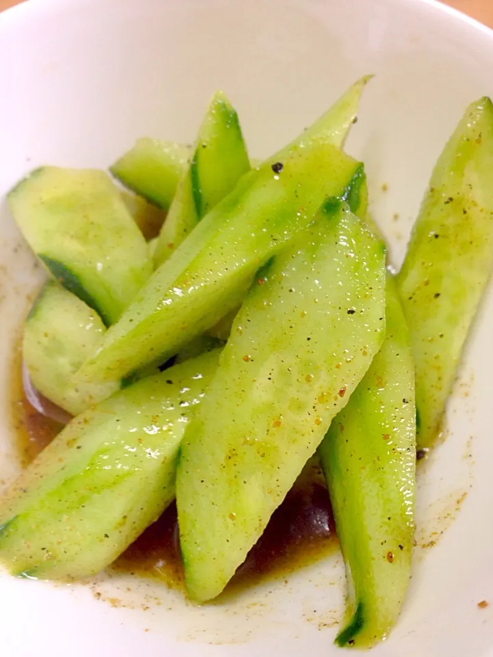 Spicy cucumber salad :) スパイシーキュウリの和え物(*^^*)|Tanuさん