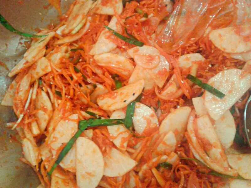 home-made radish kimchi
 #homemade #Lunchbox #deliciousmeal # spicyfood #Koreancuisine #kimchi #healthydiet #spicy|Kenex Kum Chee Kuanさん