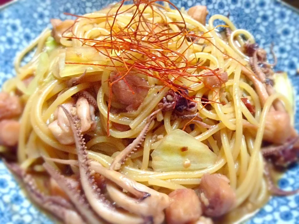 Snapdishの料理写真:イカと小柱の和風パスタ★|RIEママさん