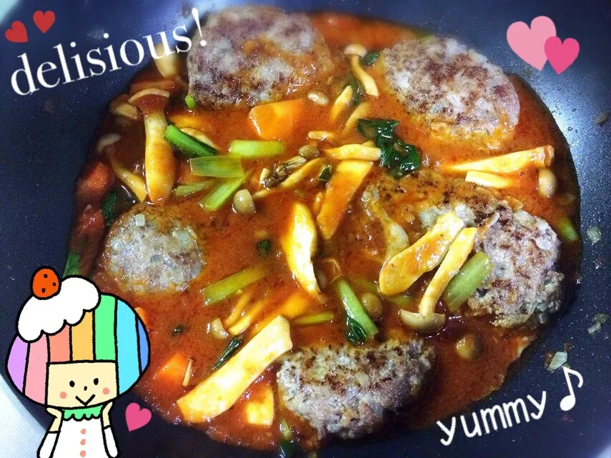 昨日の夕飯！煮込みハンバーグ☆|KYONNeeさん