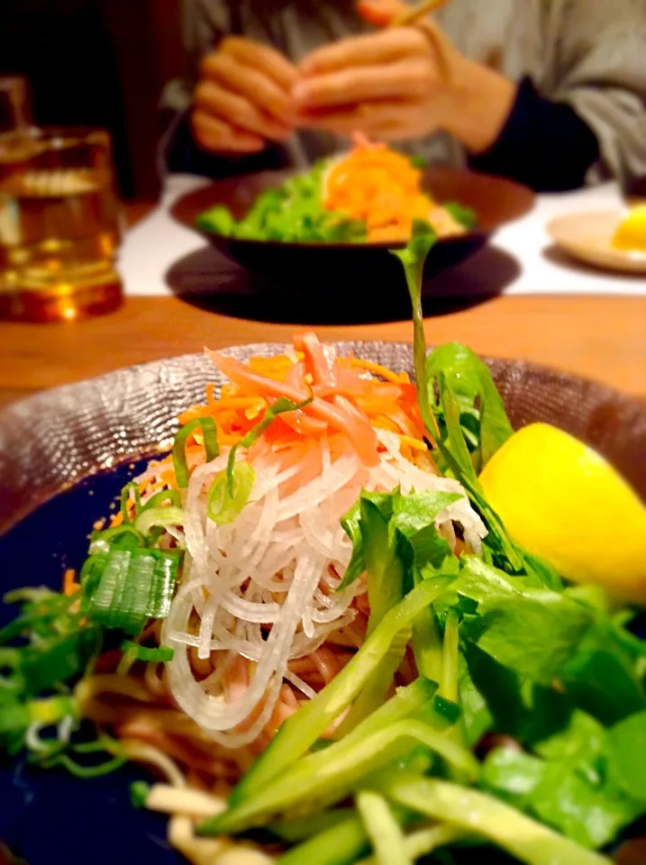 月桃と紅芋の麺の油そば|Maya Fushimiさん