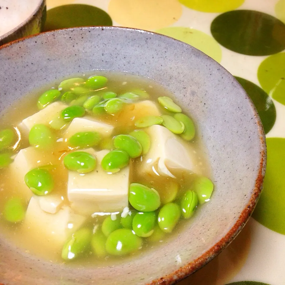 枝豆と豆腐のとろとろ煮。|うさ爺さん