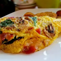 Bacon spinach mushroom goat cheese omelet|Angela Lundbergさん