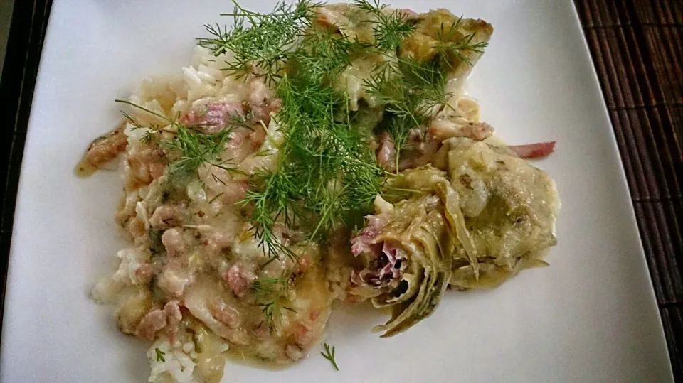 risotto with artichokes, sauce jamon..|Matthew NLさん