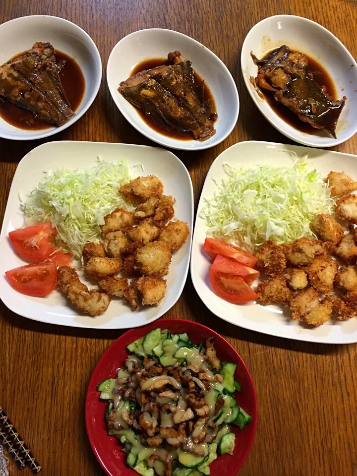 ★チキンカツ★カレイの煮付け★アナゴときゅうりの酢味噌和え|三宅 里美さん