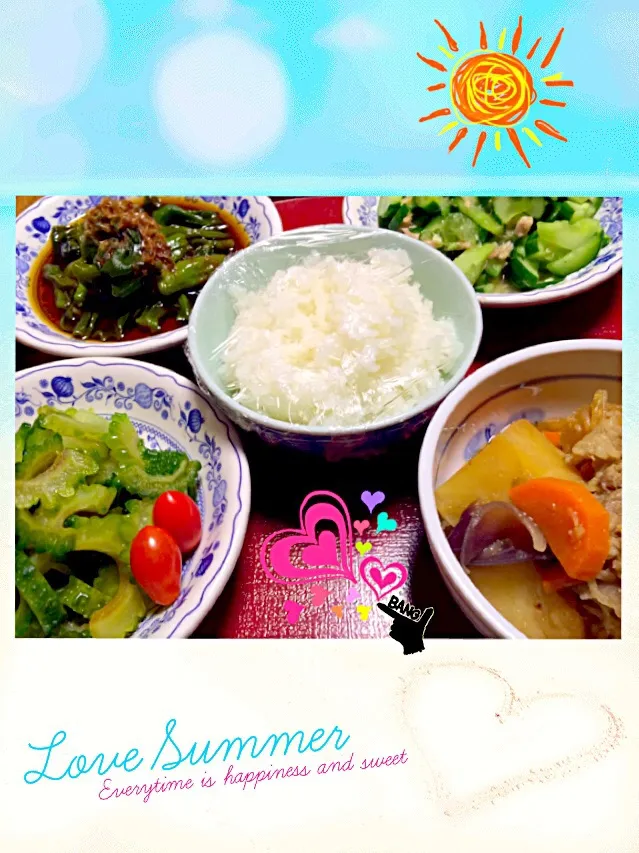 A supper with homegrown veg - 野菜だらけのうちごはん|cocoaさん