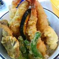 Snapdishの料理写真:tempura bowl(•ө•)♡
￣￣￣￣￣＼／￣￣￣￣ 
　　　　∧＿∧　　　　 
　　;;（´・ω・） 　 
　＿旦_(っ(,,■)＿＿  
　|l￣l||￣しﾞしﾞ￣|i|toshimasakodachiさん