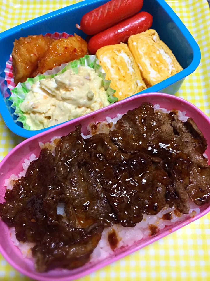 彼弁、焼肉弁当♡|つぐおさん