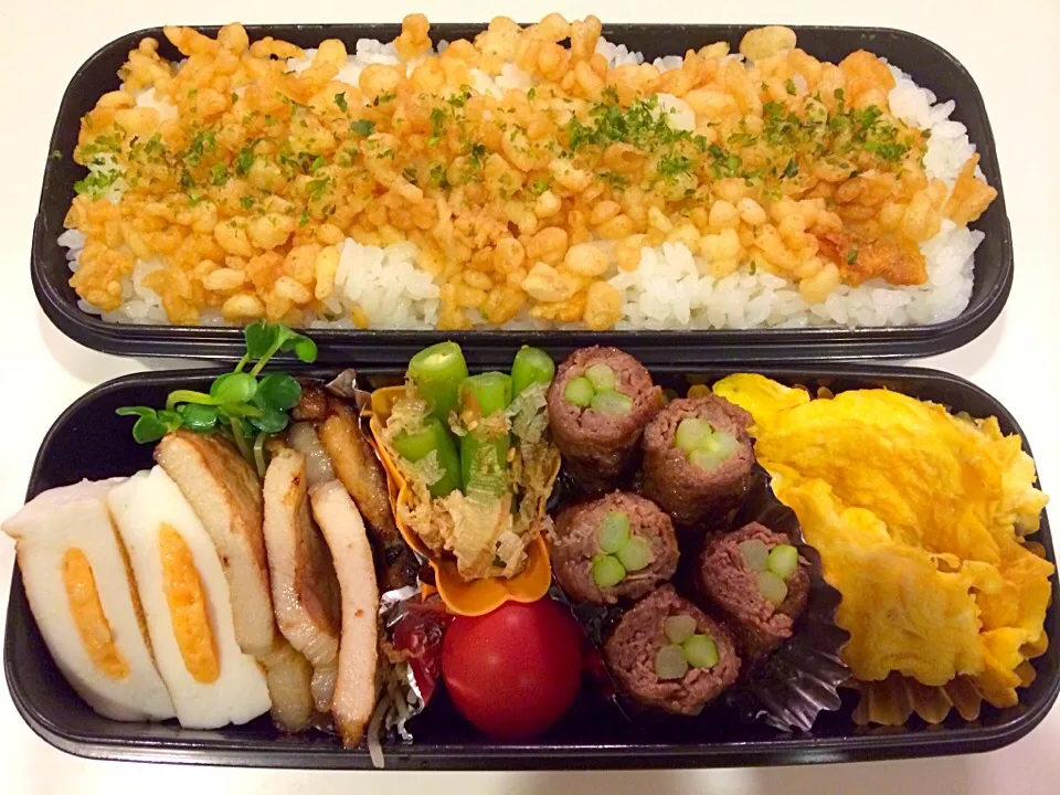 Snapdishの料理写真:アスパラの牛肉巻きのお弁当。|Chiharuさん