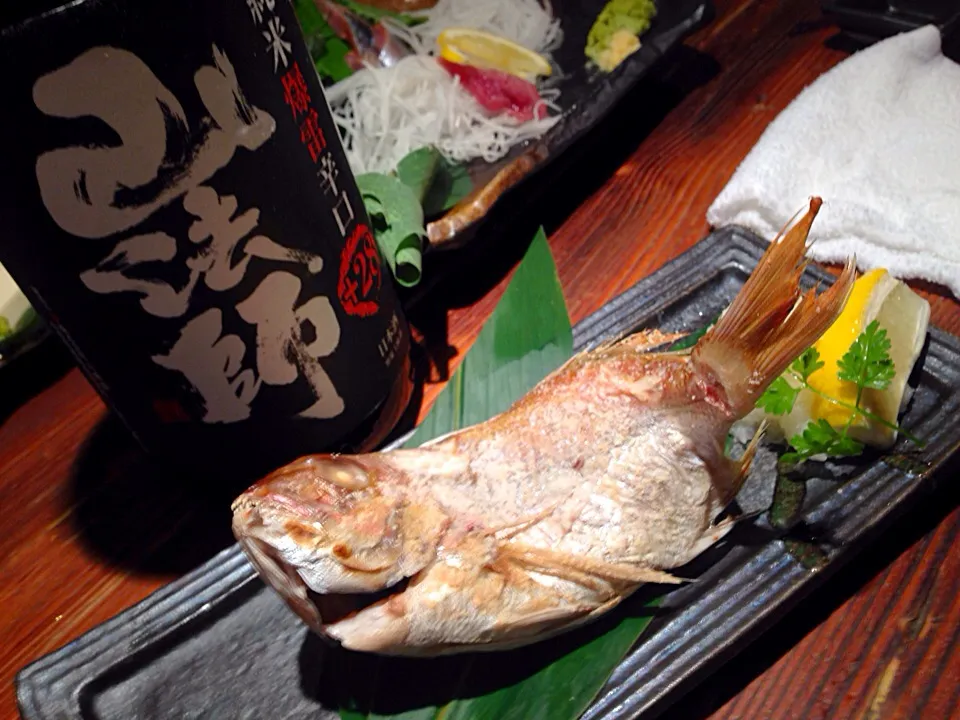 焼魚(⌒▽⌒)と日本酒|もりさん