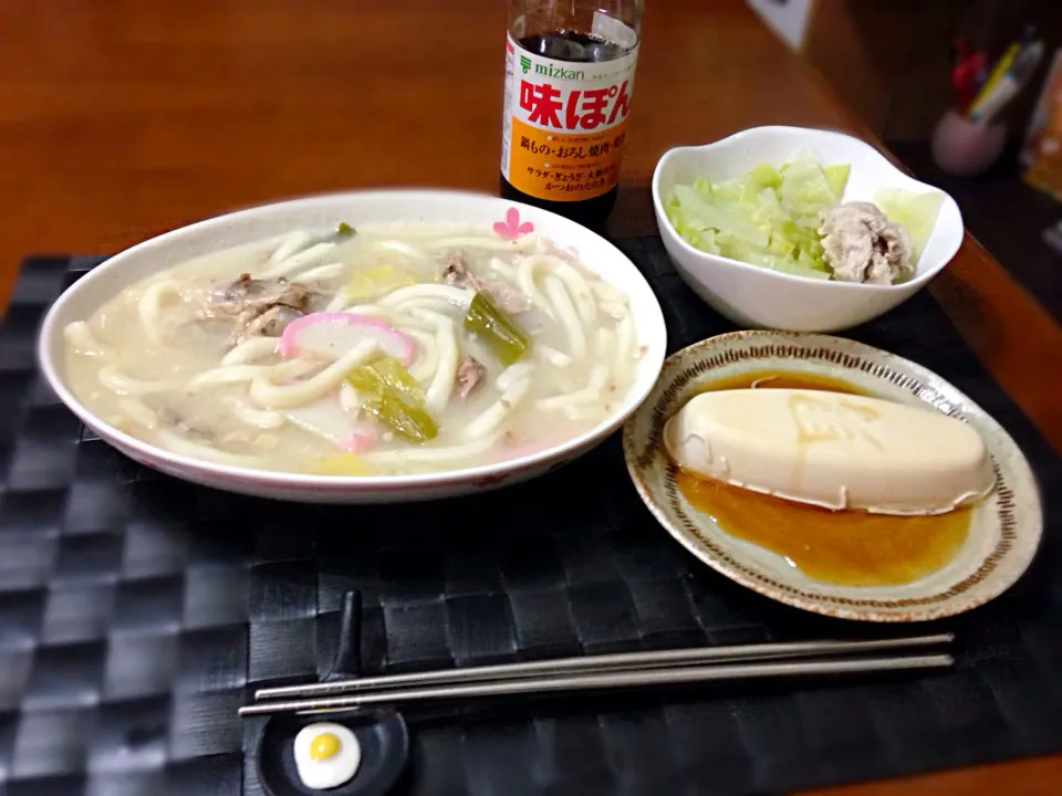 Snapdishの料理写真:ちゃんぽん饂飩＆豚肉とキャベツの水炊き|マニラ男さん