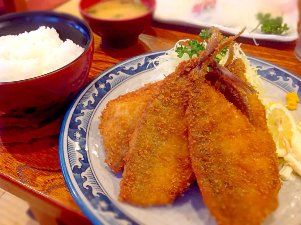 沼津漁港〜🐟 アジフライ定食😋|アライさんさん