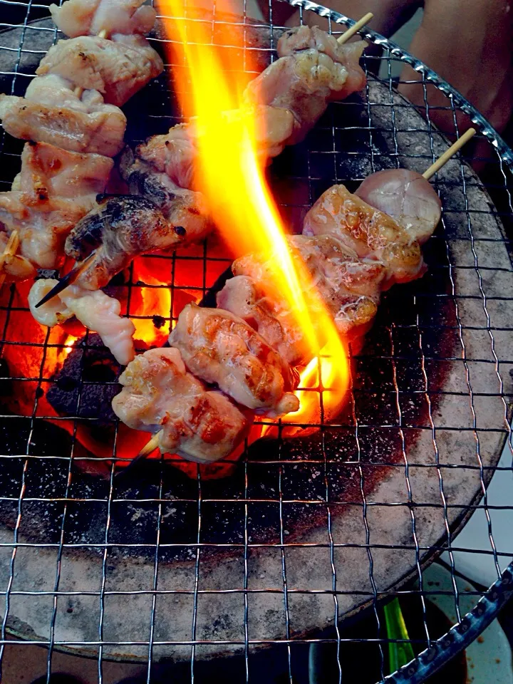 Snapdishの料理写真:本命‼︎ もも串焼き‼︎|中華蕎麦 銀時さん