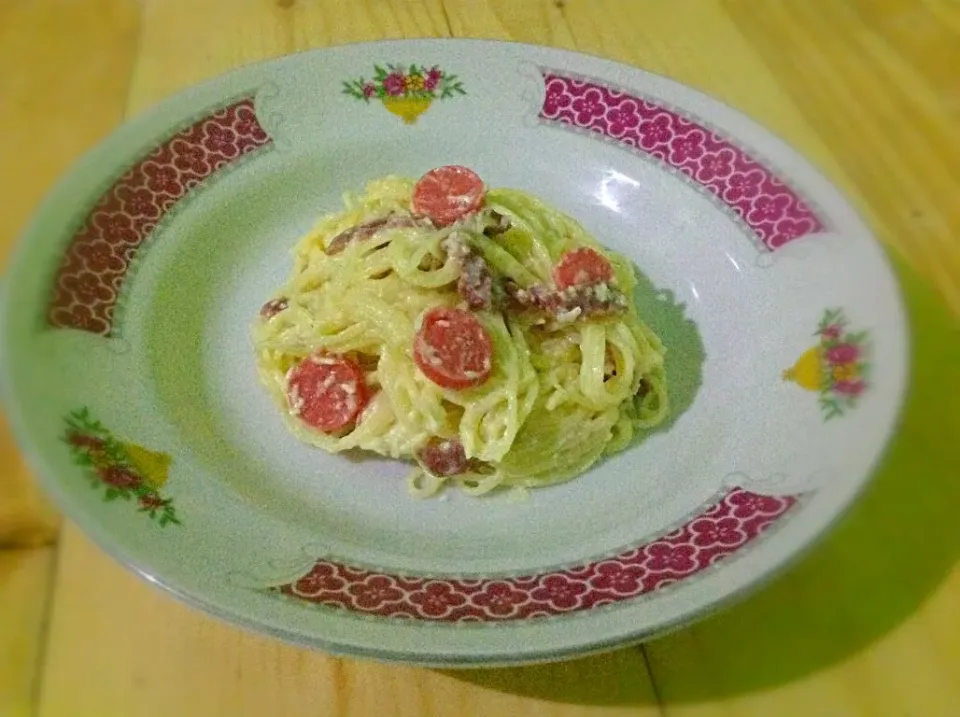 spaghetti carbonara|cancerina pandanさん