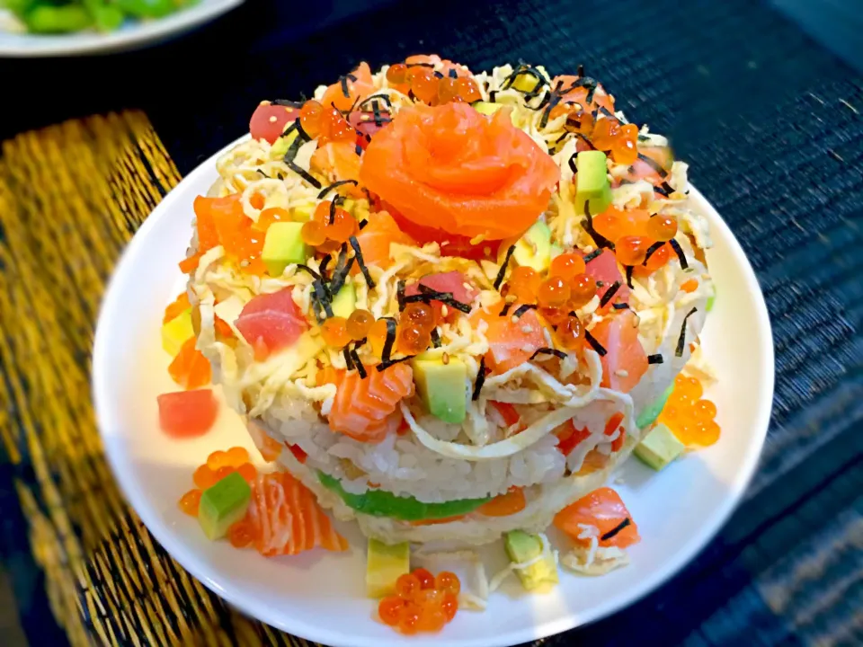 Snapdishの料理写真:Sushi cake|Yūka Yasunariさん