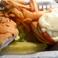 Snapdishの料理写真:Cajun Chicken with grilled tomatoes and pepper jack cheese.|Ryanさん