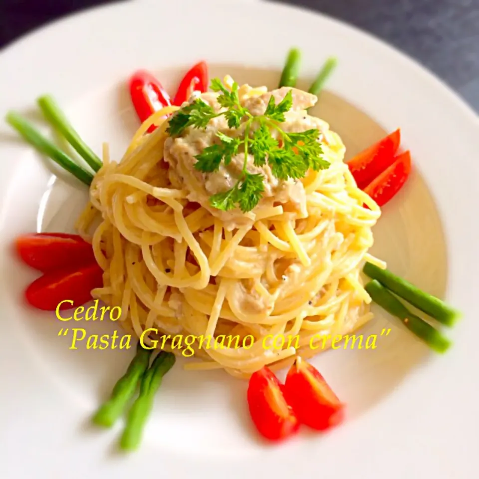 Pasta Gragnano con crema. 大好きなグラニャーノのスパゲティーニでツナの豆乳クリームパスタ|Cedro🍋さん