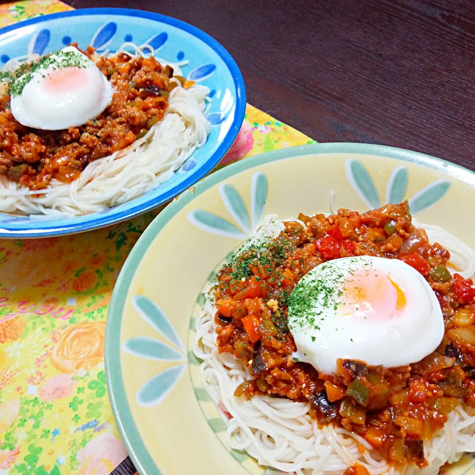 ミートソース素麺|くみさん