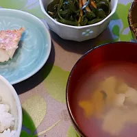 Snapdishの料理写真:★敬老の日★いちご煮、赤魚の粕焼き|とーもさん