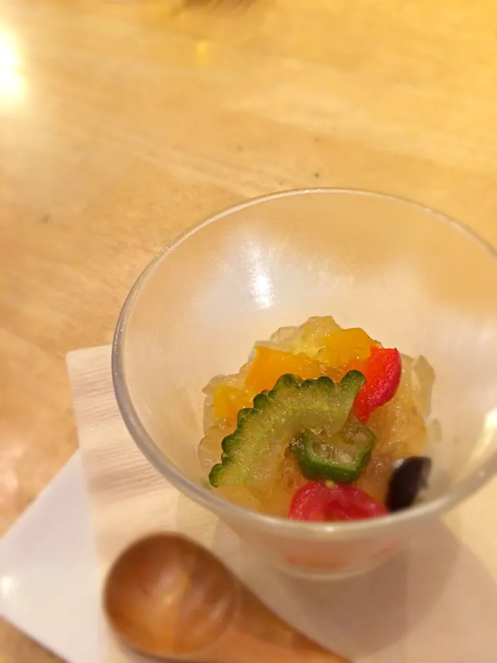 島野菜のジュレと島豆腐|くぅ♪さん