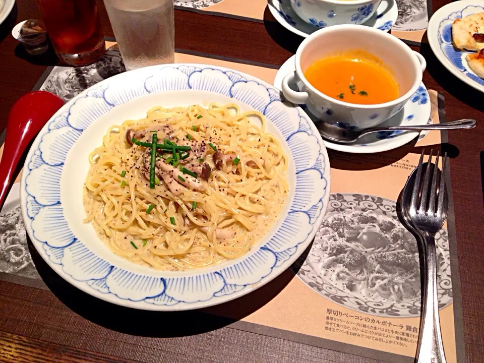 キノコのクリームパスタ🍄💓|千愛さん