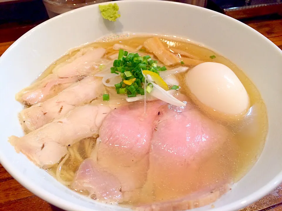 鯵煮干鶏塩そば|かぼちゃさん