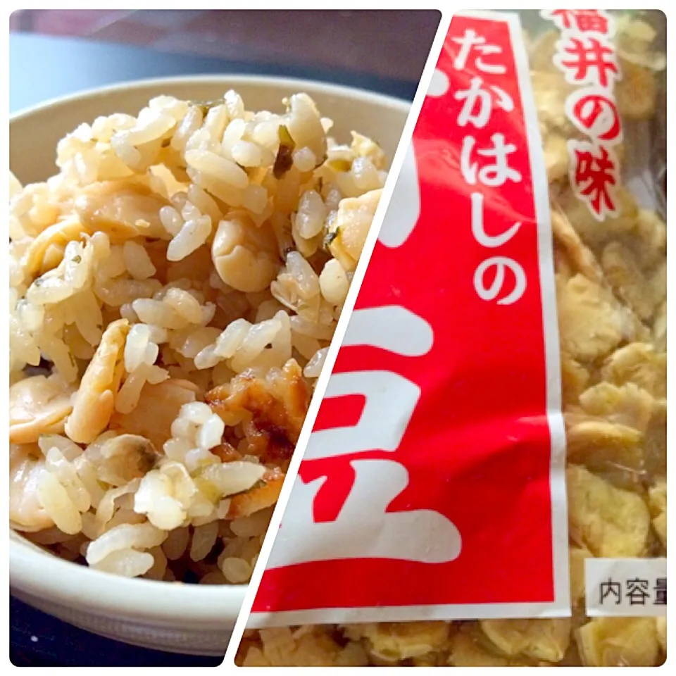 Snapdishの料理写真:福島 打ち豆と塩昆布の炊き込みご飯〜子供の成長に大事なビタミンＥ|佐野未起さん