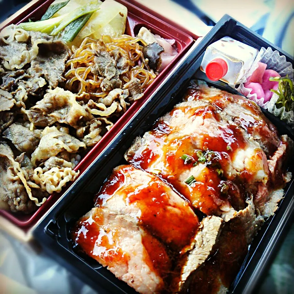 Snapdishの料理写真:「米沢 琥珀堂」の米沢牛のステーキ弁当♡|Kashimanakitchenさん