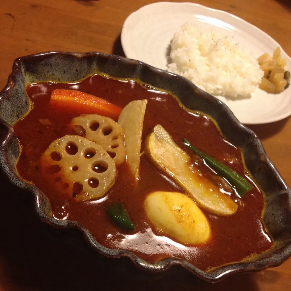 Curry 'OHANA 牛スジ肉のスープカレー 大辛|カウンター嬢さん