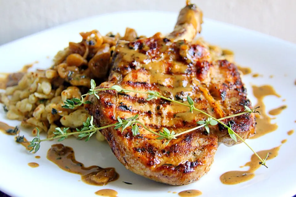 Grilled Pork Chop with homemade spaetzle|Misstyさん