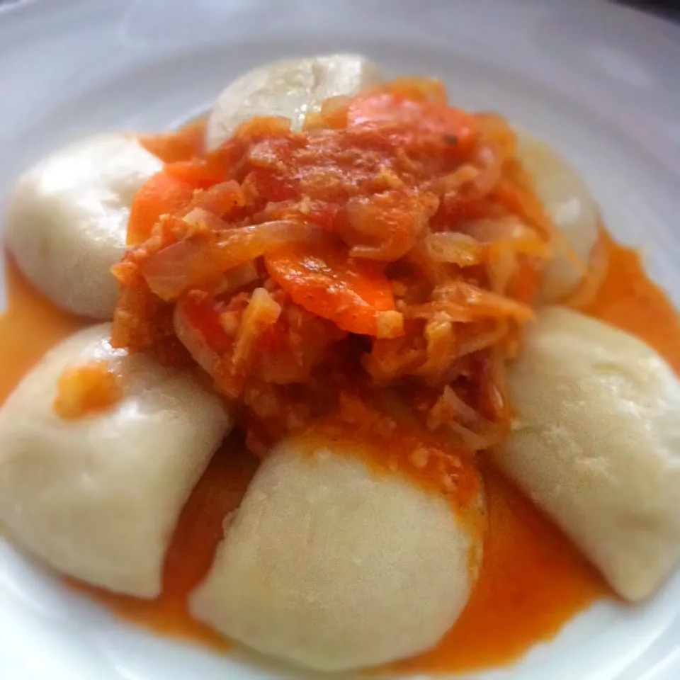 Perogies | Paprika Roasted Tomato infused Veggies|T.E.Dennisさん