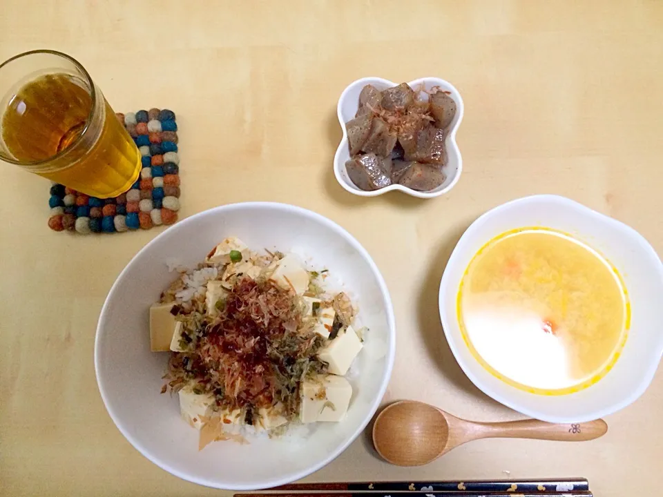 お昼ごはんの豆腐丼|ちゃこまさん