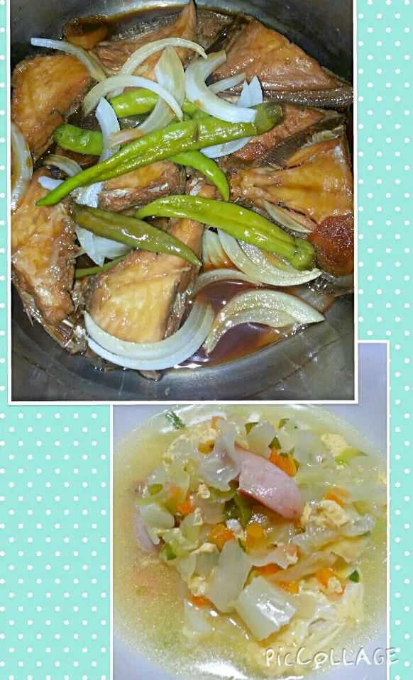 魚の煮付けと　卵スープ#fish paksiw& egg soup@Miki's House|Miki Jorierose Obispoさん