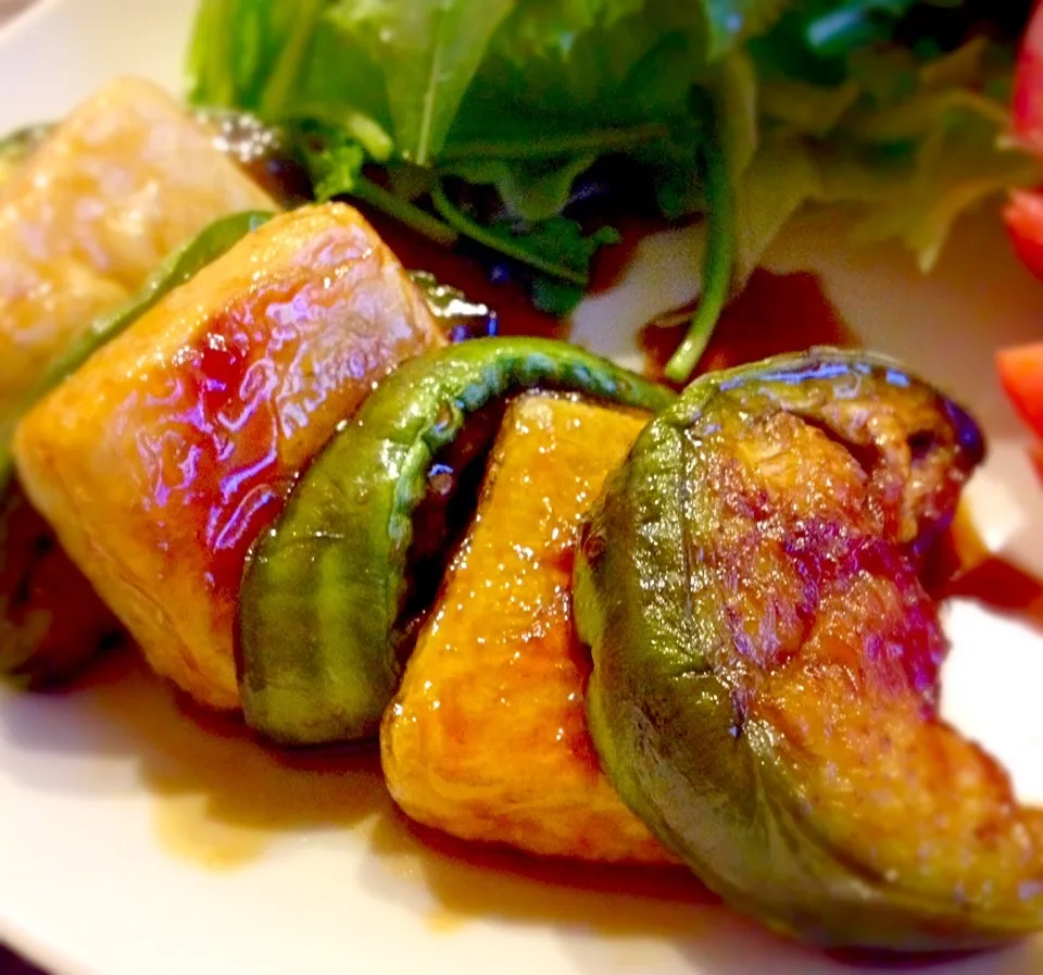 青トロ茄子と豆腐の照り焼き|喰いしんぼう豚さん