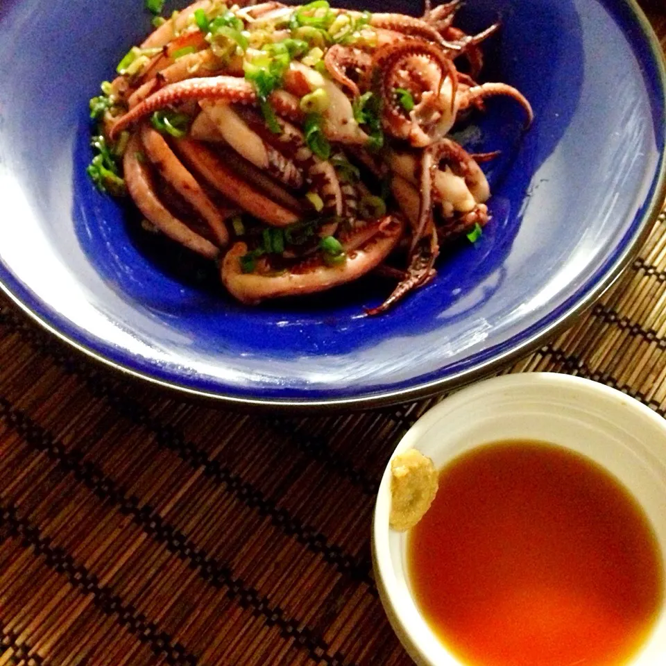 イカ下足 辛子酢醤油で|🌀さん