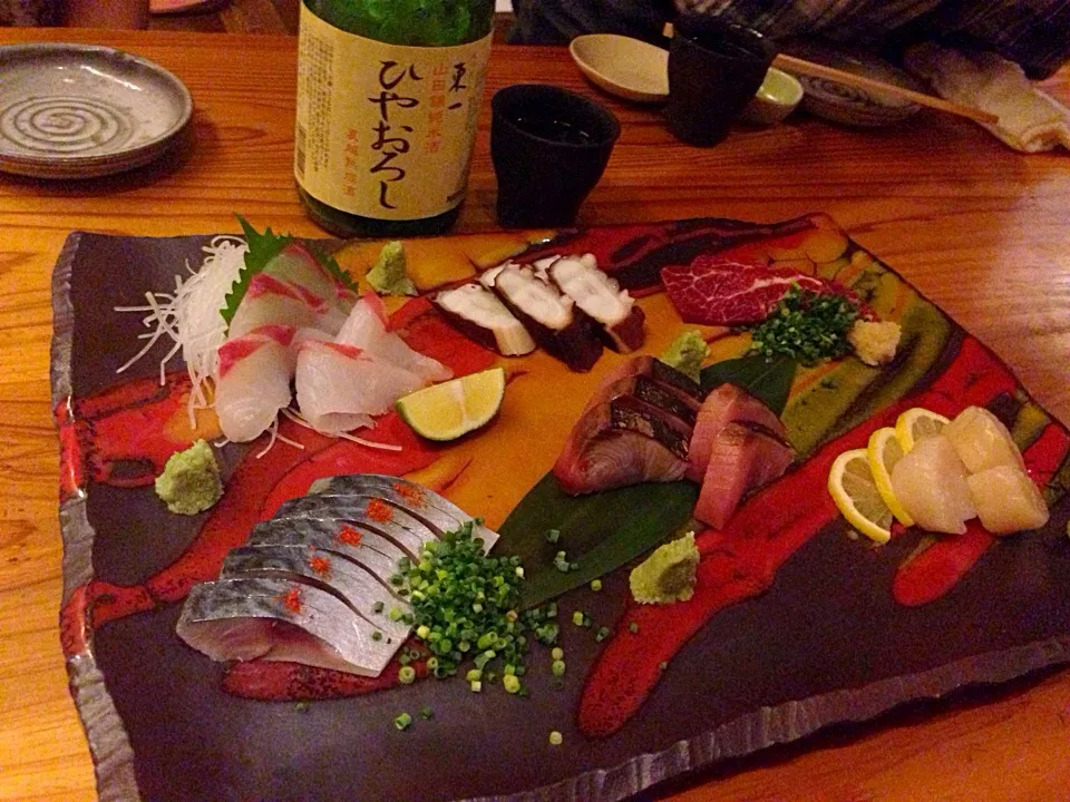 刺身と東一ひやおろし|家飲みさん
