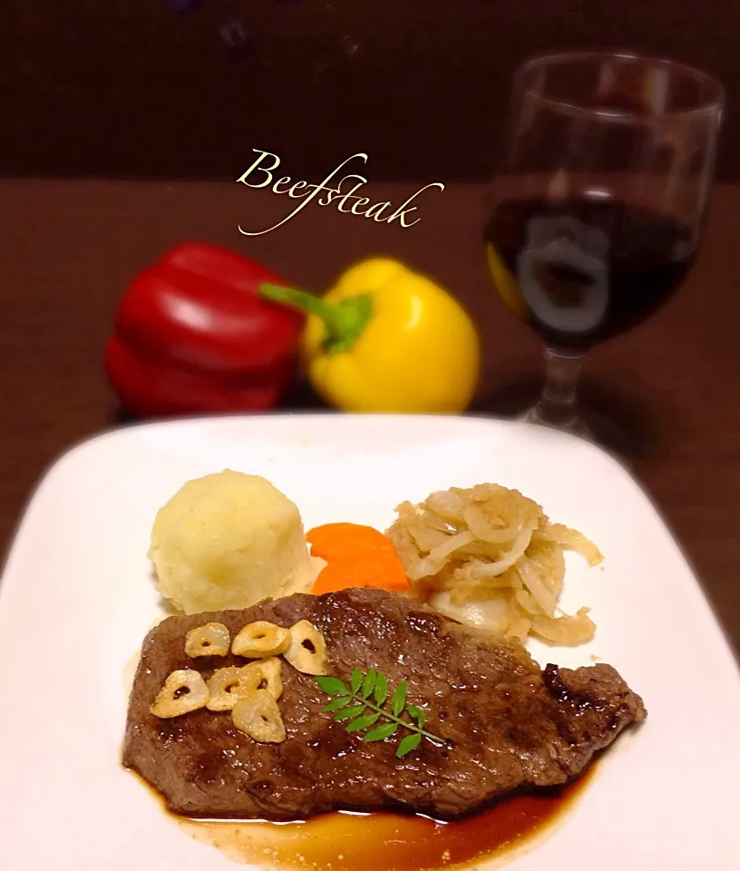 Beefsteak 夜食🍷|浦島太郎さん