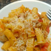 Newman's own rigatone pasta with peppers and italian sausage #Lunch #Organic|Lauren Dudekさん