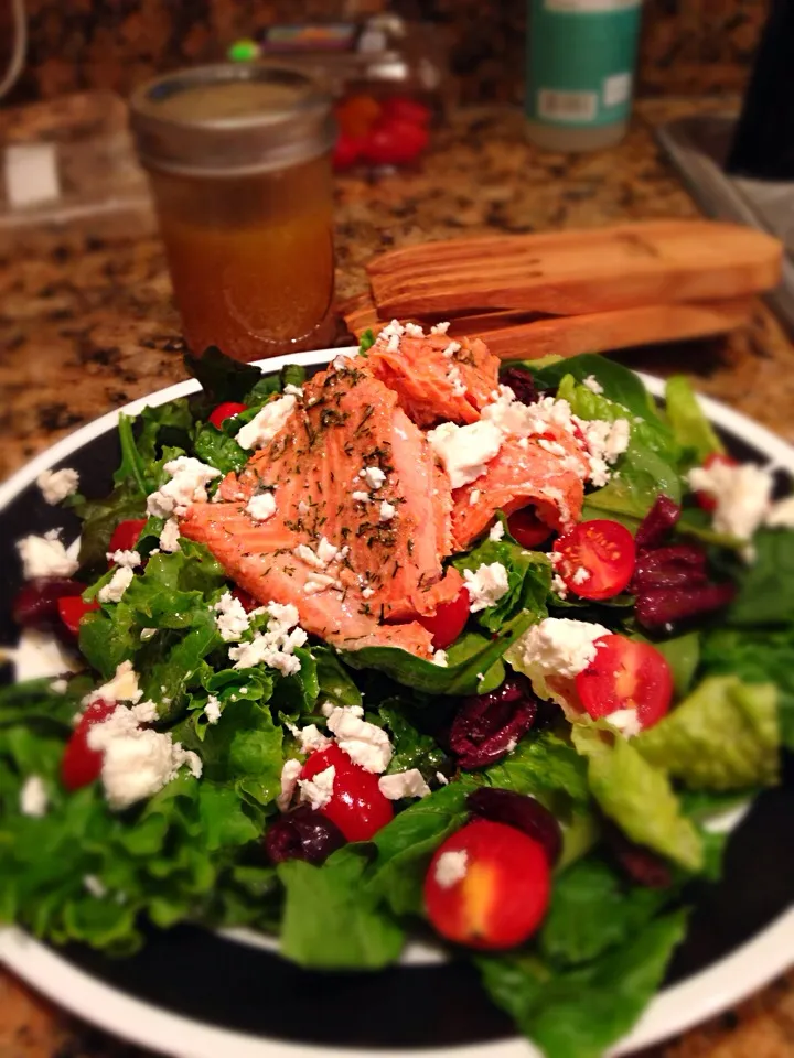 Warm Salmon Salad with Feta|Connor J. Mabonさん