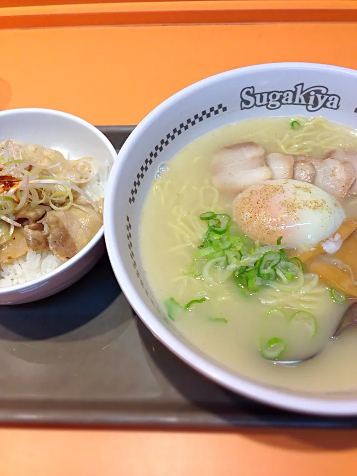 スガキヤ特製ラーメン&豚カルビ丼❗️|taka-chanさん