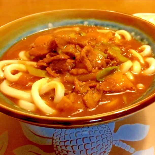 カレーうどんで夕食(^O^)|かずみさん