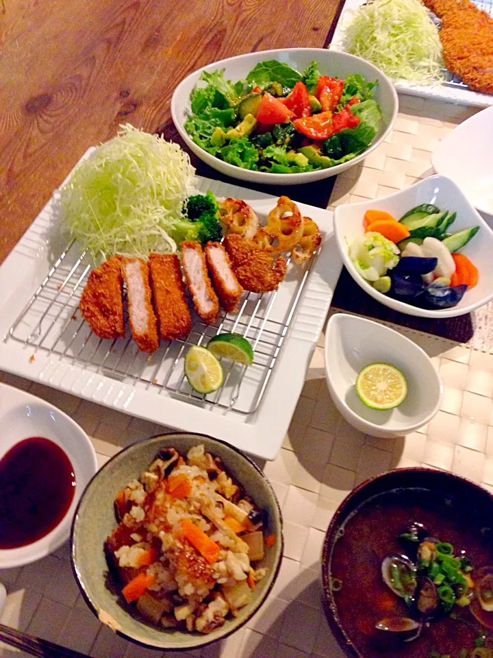 今日はトンカツ定食😍✨|まみりんごさん