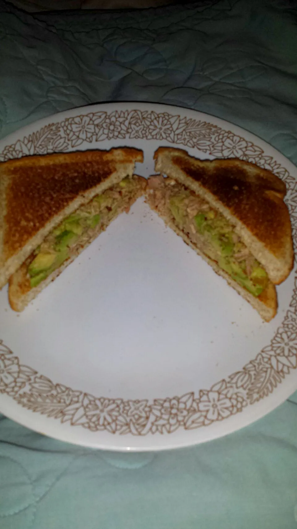 avocado and tuna fish toasted sandwich #cleaneats|alli clarkさん